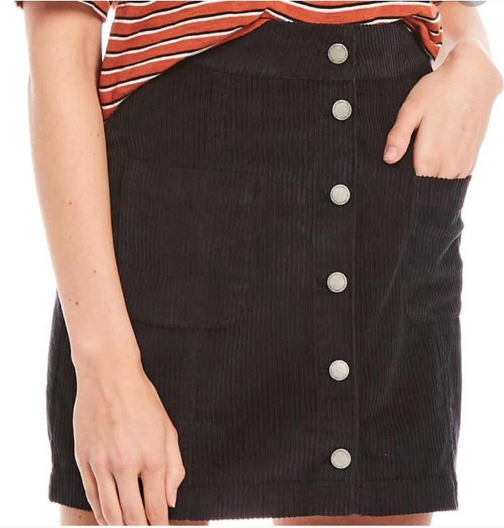 Roxy Corduroy Button Down Mini Skirt Size Large
